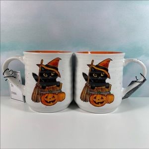 Witchy Black Cat Halloween Mug SET OF 2